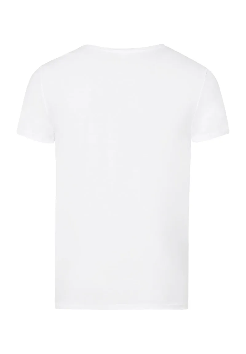 Cotton Superior S/SLV Shirt V-Neck | white 073089-070101