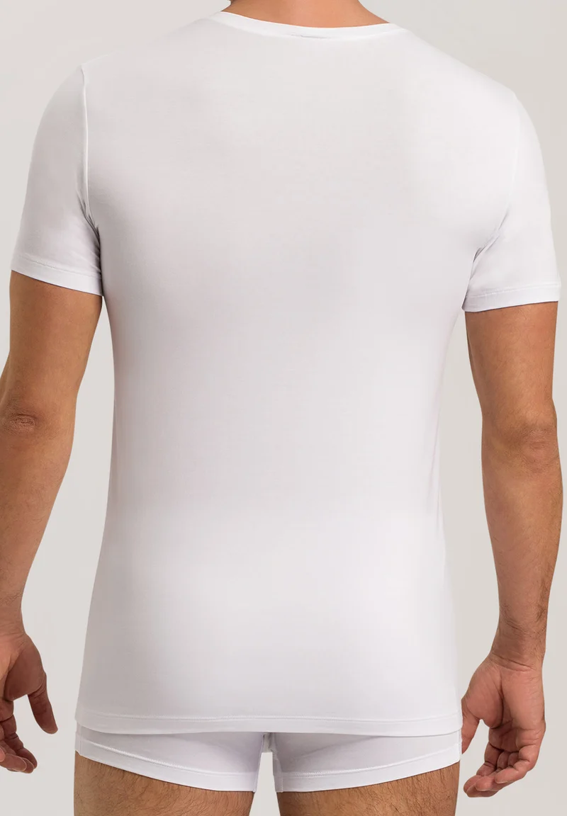 Cotton Superior S/SLV Shirt V-Neck | white 073089-070101