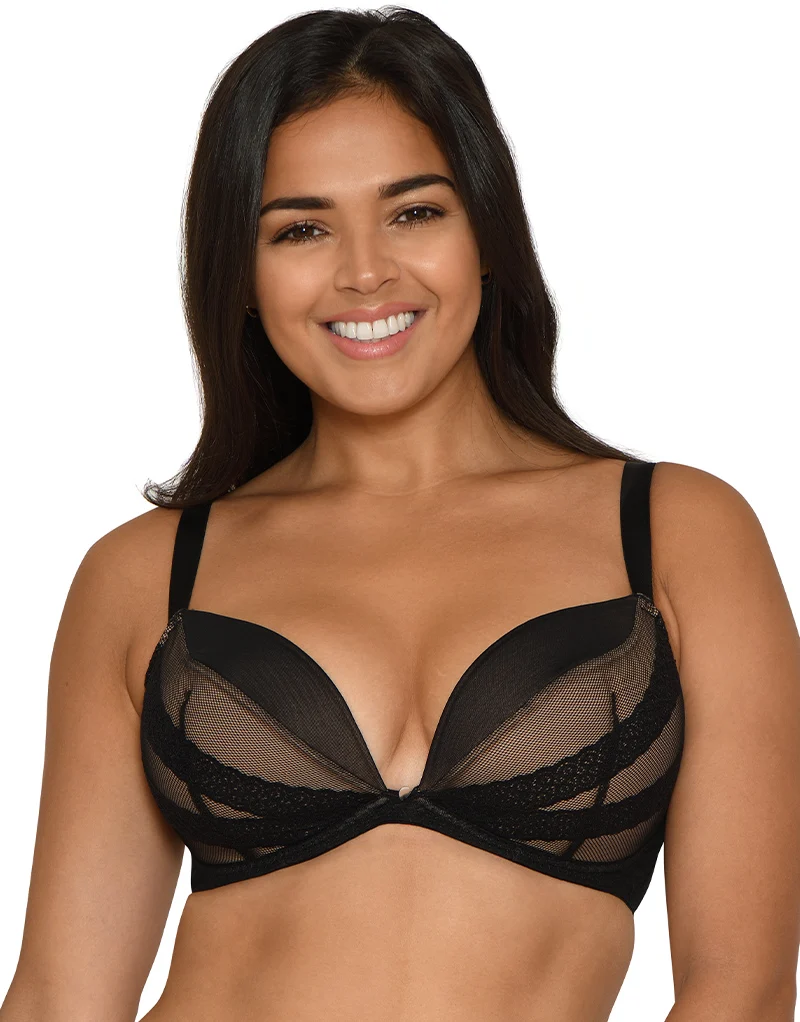 Curvy Kate SuperPlunge Lace Padded Plunge Bra Black
