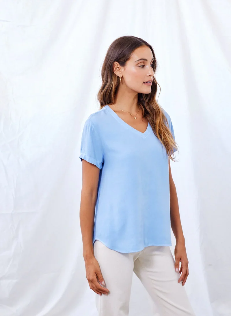 Blue Oasis V Neck