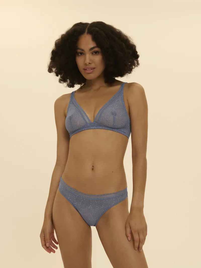 Simone Perele - Comete Tanga Höschen Chambray Blau