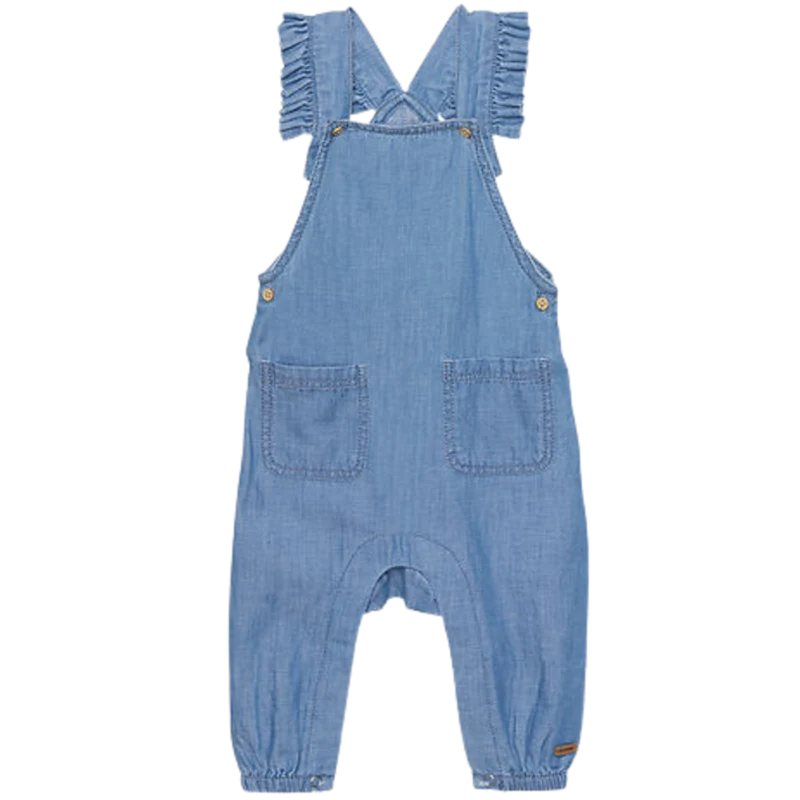 Minymo Latzhose mit Rüschen – Denim – Graunebel