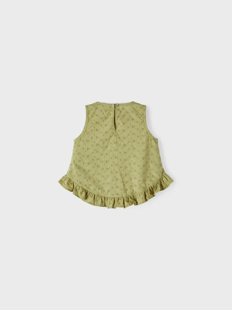 Lil' Atelier Top mit Rüschen und Stickerei - Hinna - Salbei