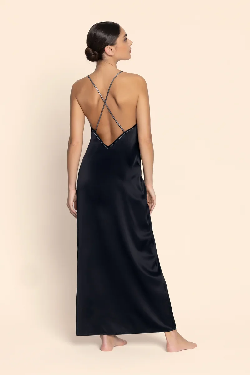 Lise Charmel - Cuir Sexy Couture Langes Kleid Noir Argent