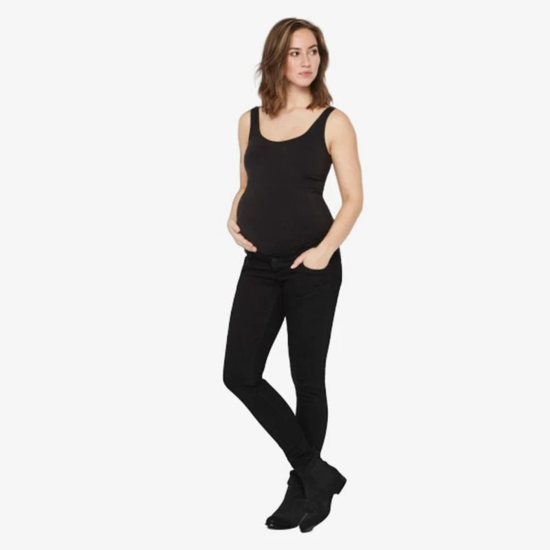 Mamalicious Slim-Fit-Jeans – Schwarz