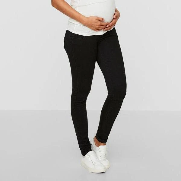 Mamalicious Slim-Fit-Jeans – Schwarz