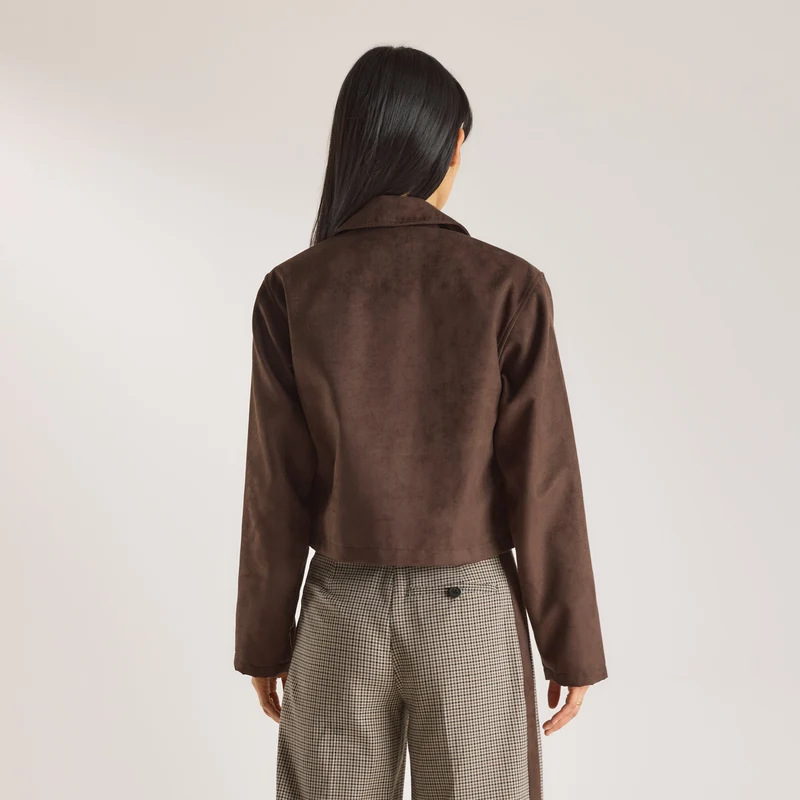 Suedette Jacket - Chocolate