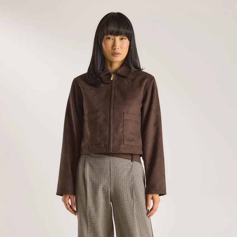 Suedette Jacket - Chocolate