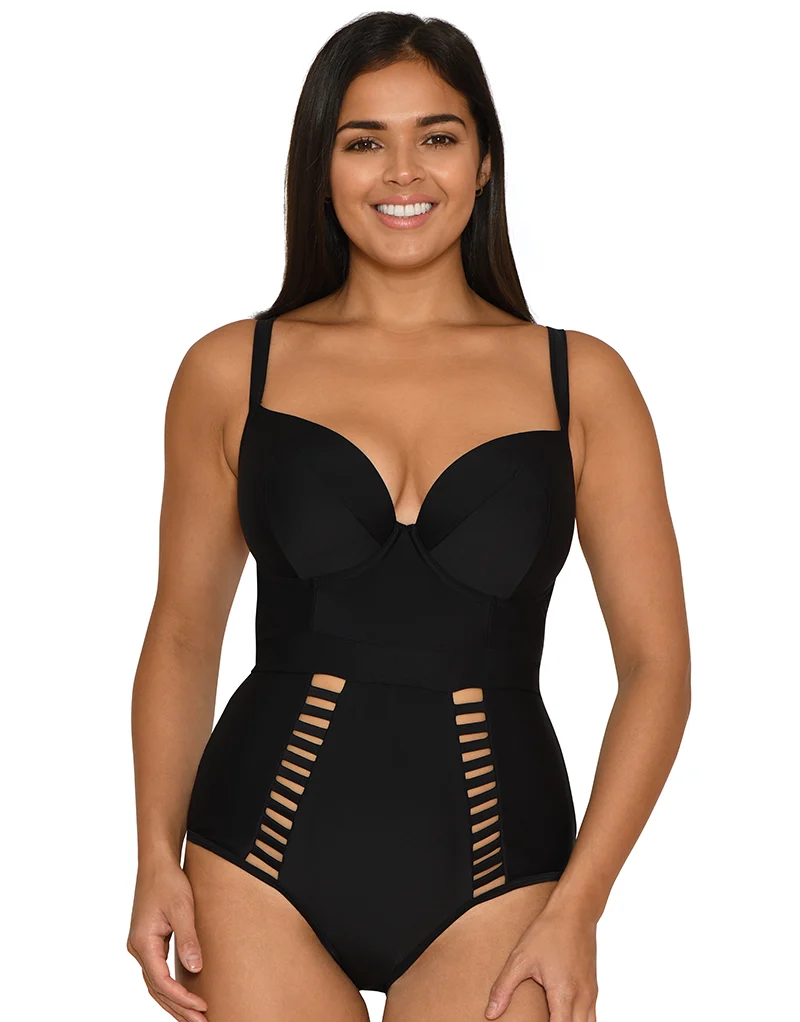 Curvy Kate Maya Padded Plunge Swimsuit Black