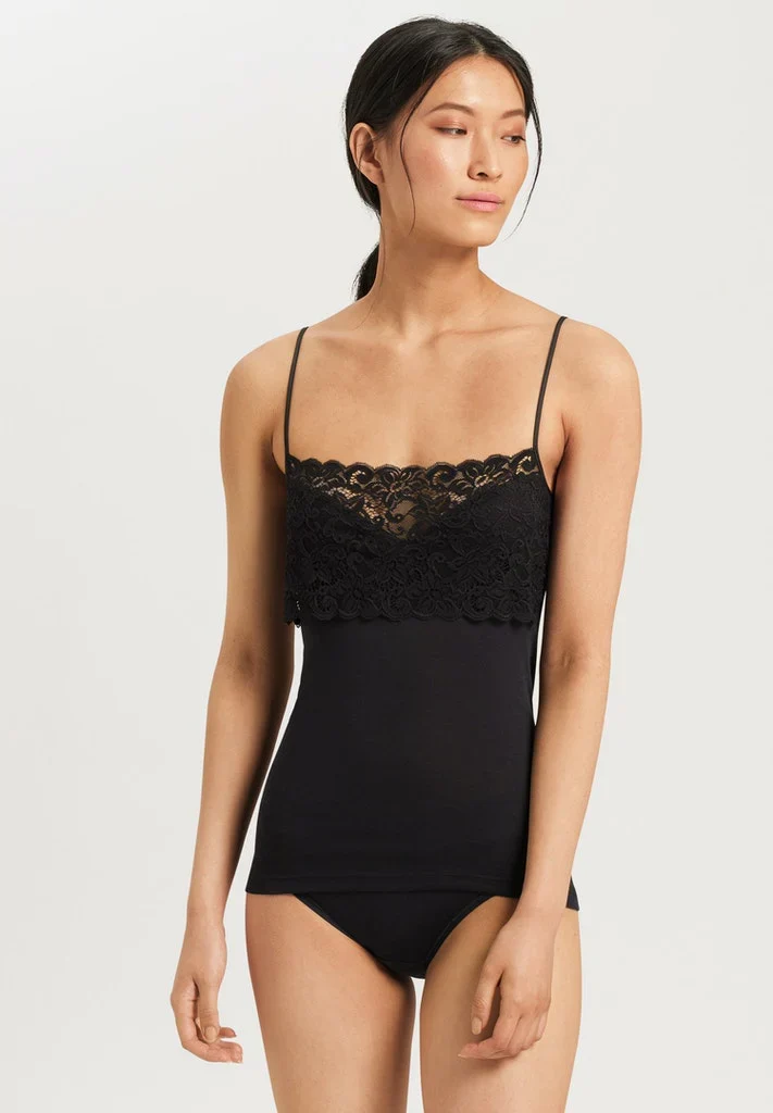 Moments Cotton Spaghetti Top Black