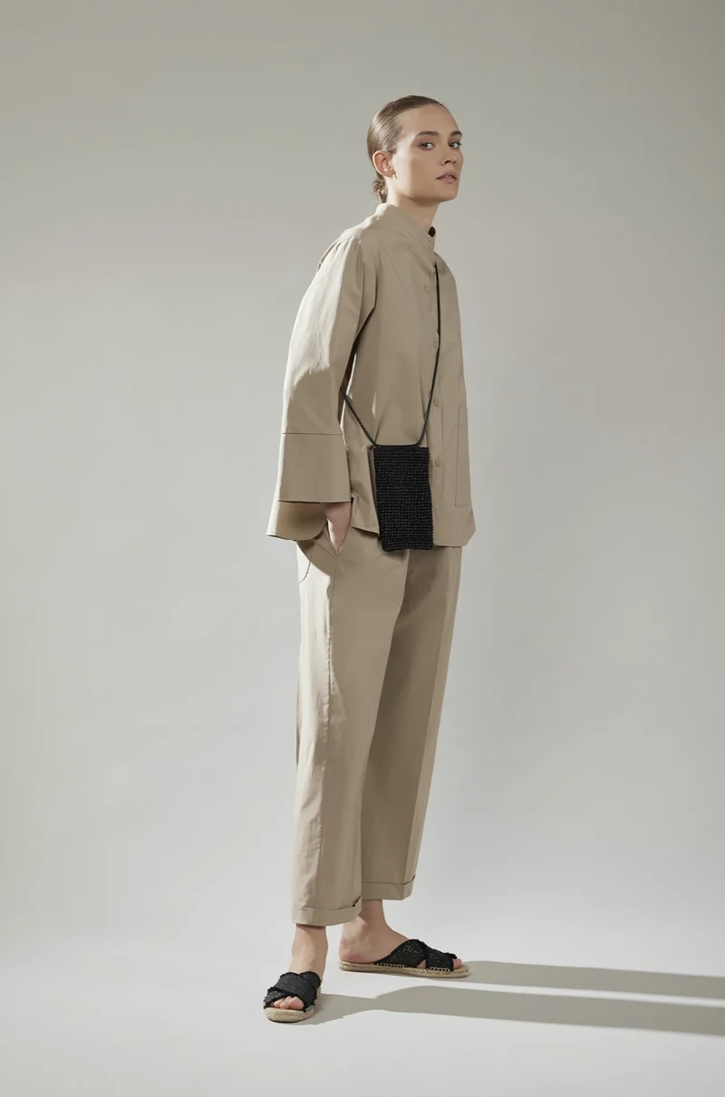Taupe Pocket Blouse