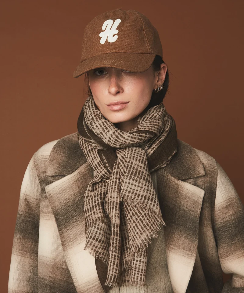 Army Geometric Wool Scarf