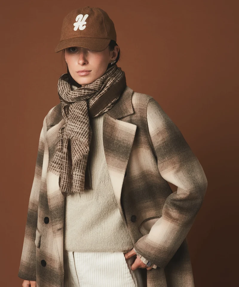 Army Geometric Wool Scarf