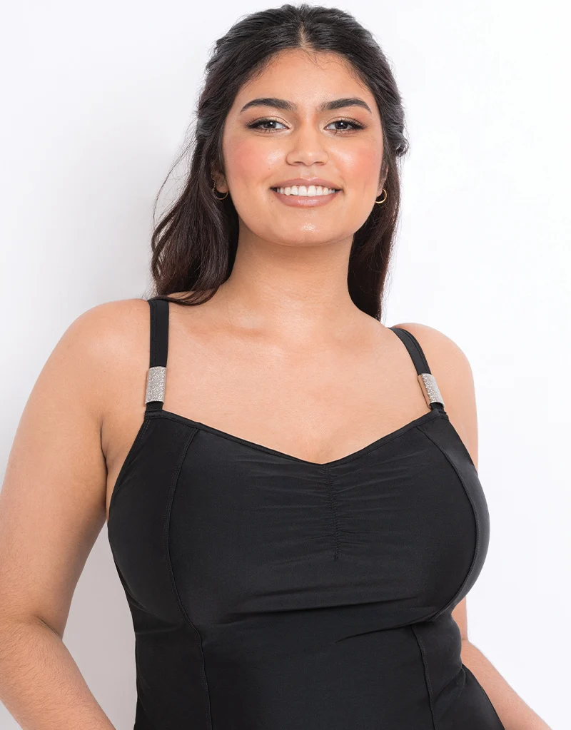 Flirtelle Dubai Escape Balcony Tankini Top Black