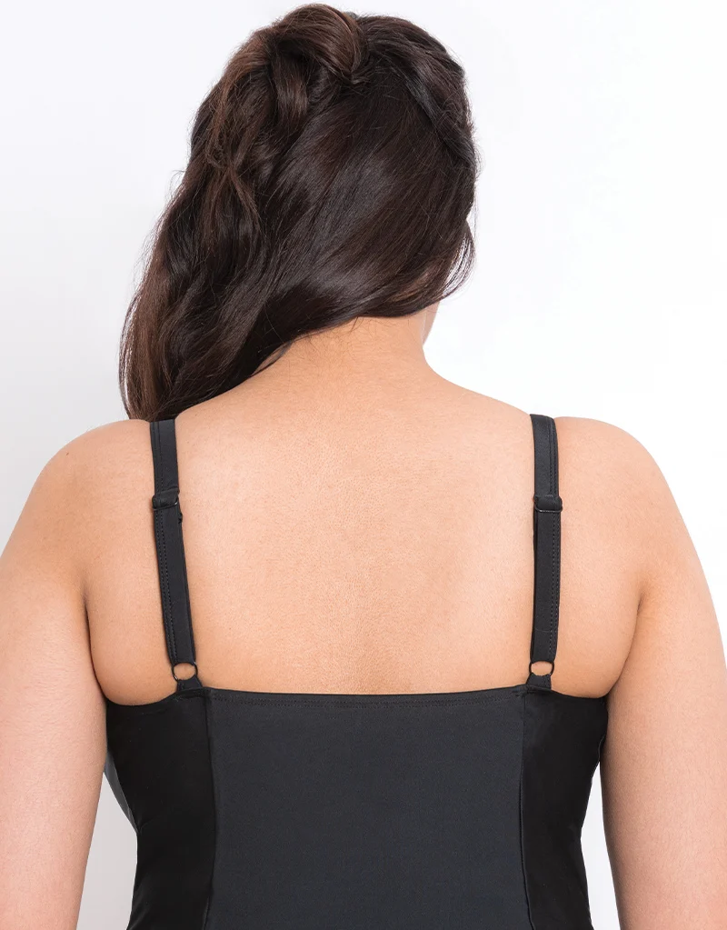 Flirtelle Dubai Escape Balcony Tankini Top Black