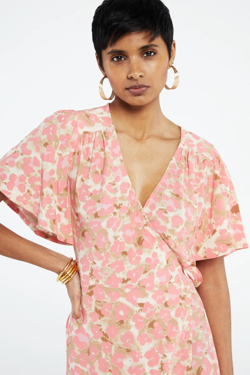 Archana Pink Cheetah Dress