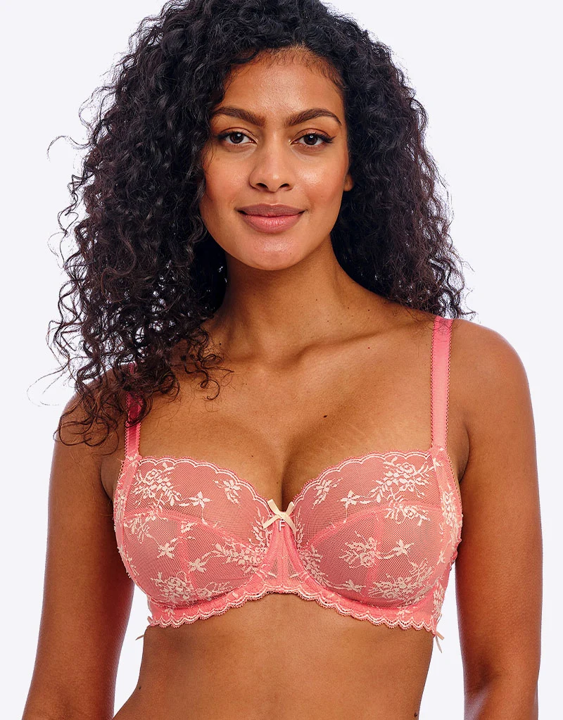 Freya Offbeat Decadence Side Support Bra Sunset Coral Pink
