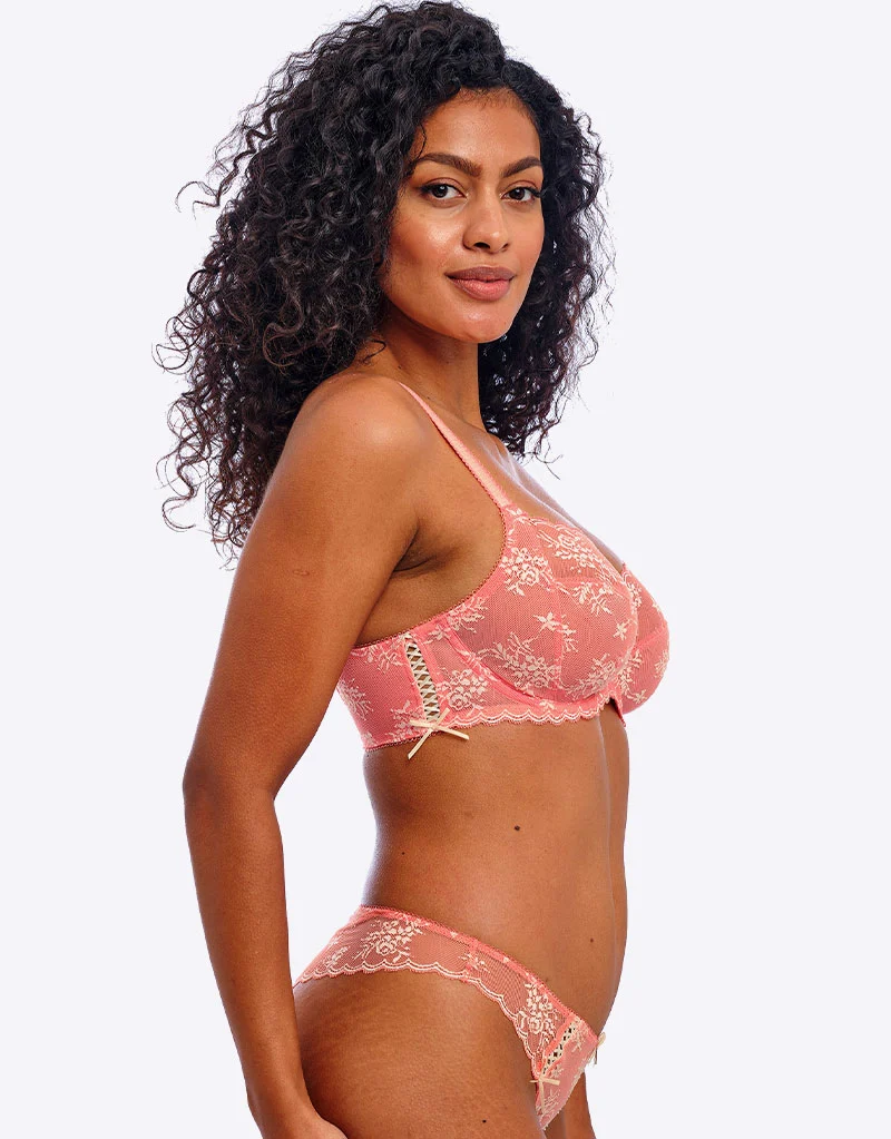 Freya Offbeat Decadence Side Support Bra Sunset Coral Pink