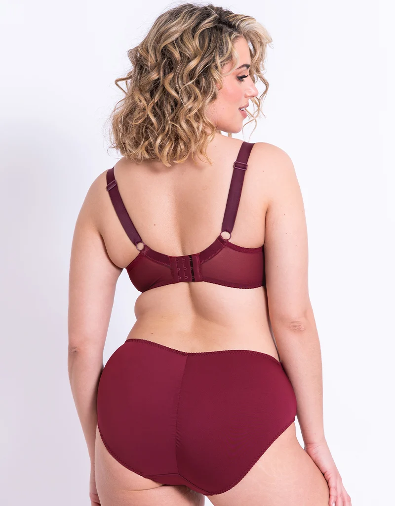 Flirtelle Swirl Balcony Bra Claret