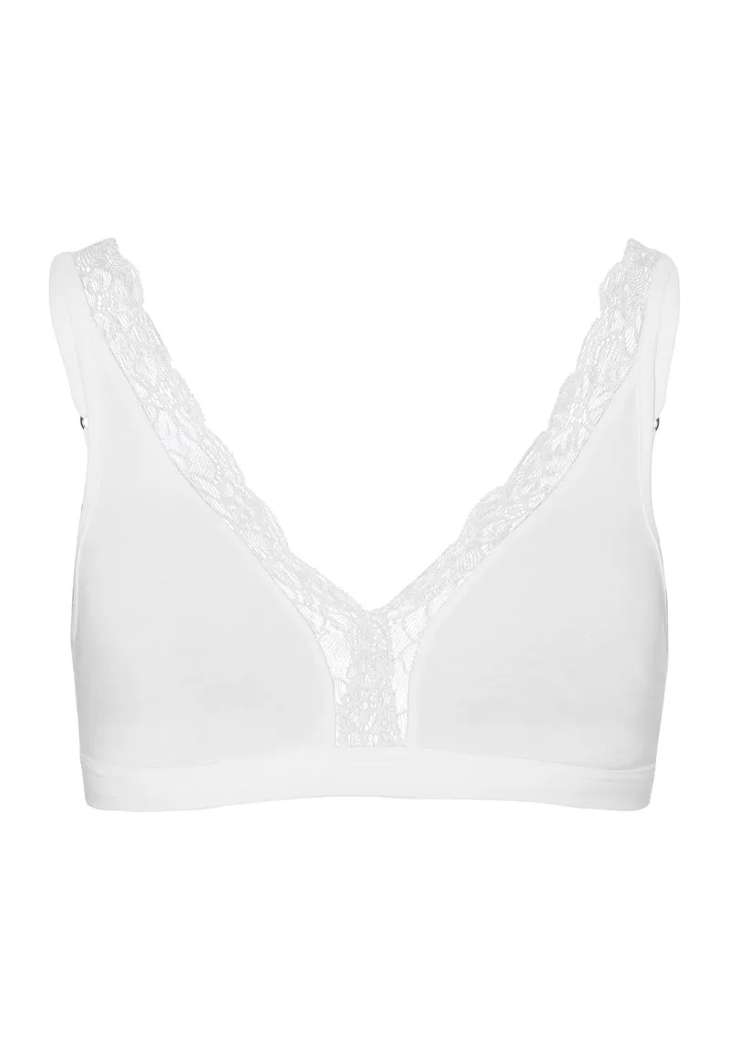 Cotton Lace Soft Cup Bra | white 072431-070101