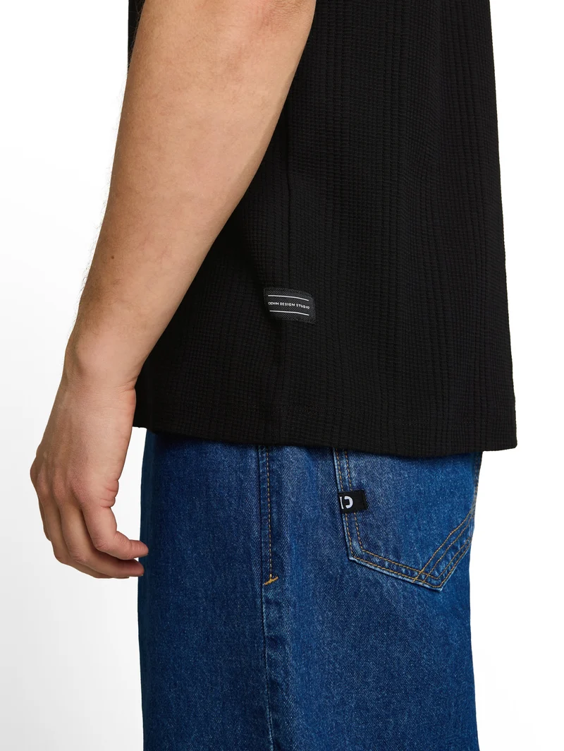 T-Shirt mit Waffelstruktur