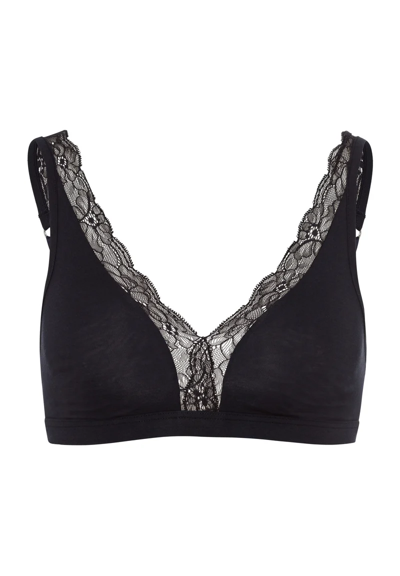 Cotton Lace Soft Cup Bra | black 072431-070019