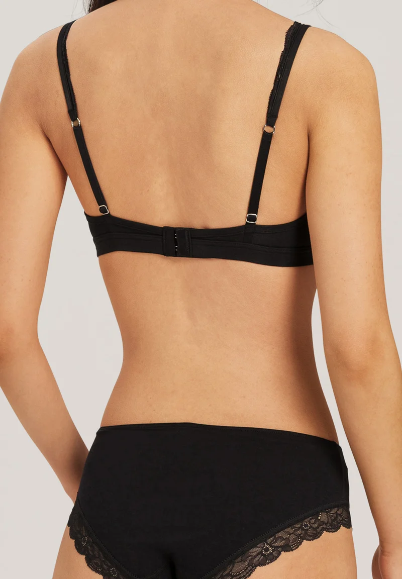 Cotton Lace Soft Cup Bra | black 072431-070019
