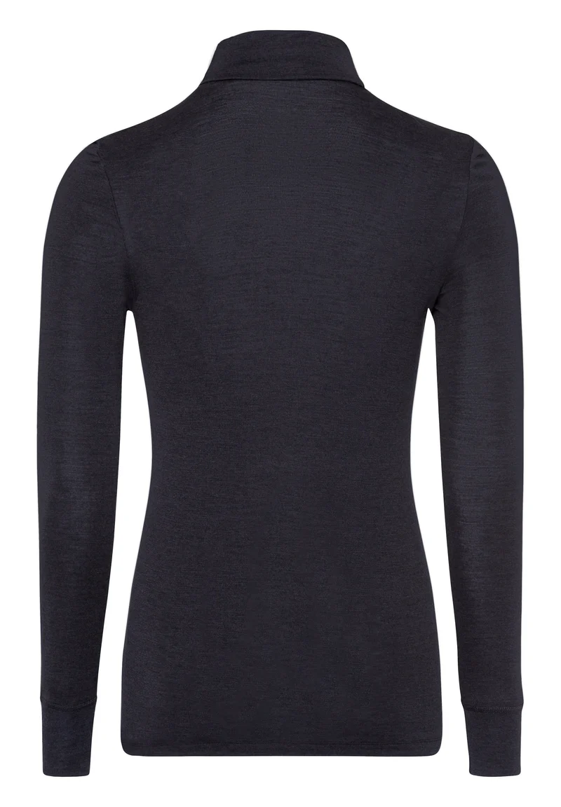Woolen Silk Turtle-Neck Shirt | anthracite 073403-070176