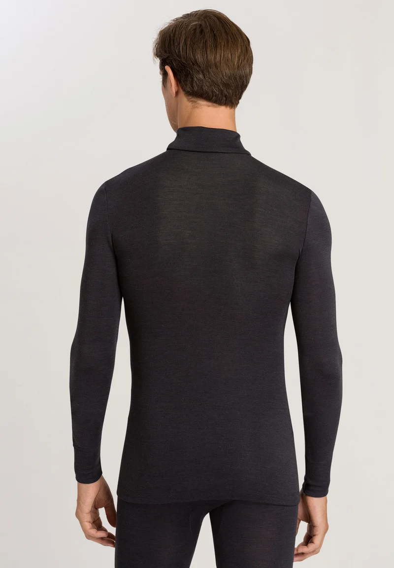 Woolen Silk Turtle-Neck Shirt | anthracite 073403-070176