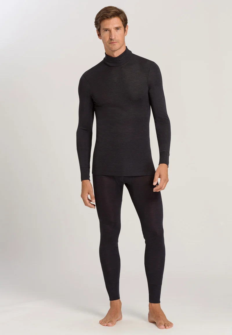 Woolen Silk Turtle-Neck Shirt | anthracite 073403-070176