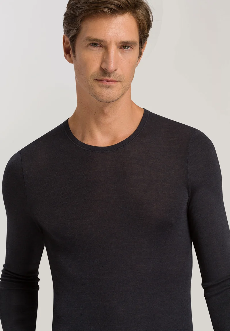 Woolen Silk L/SLV Shirt | anthracite 073402-070176