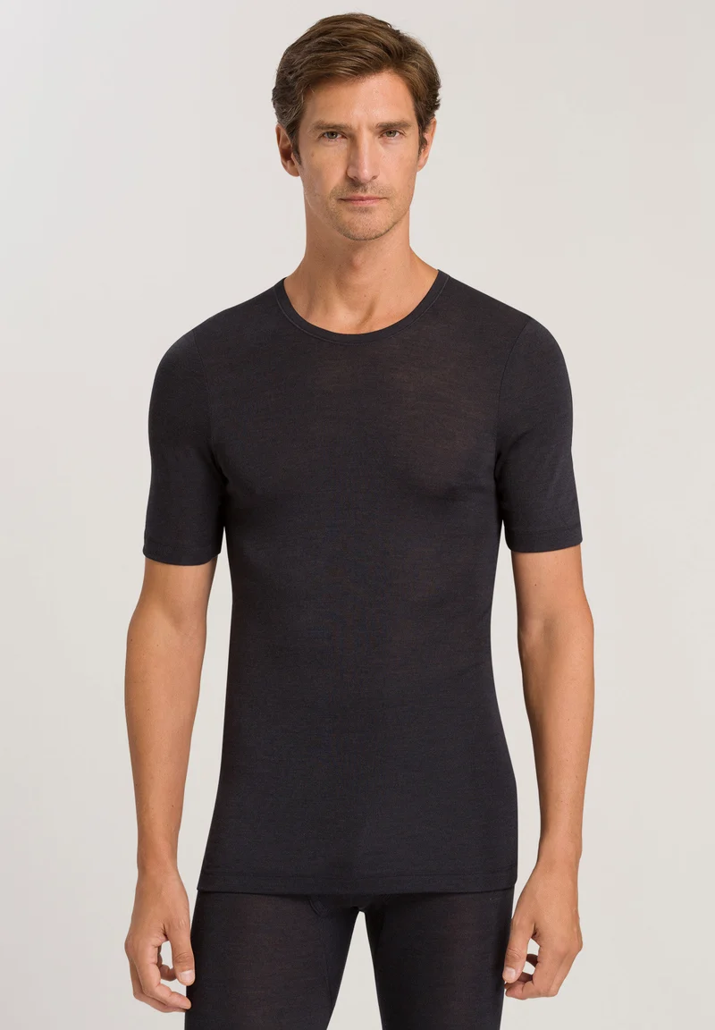 Woolen Silk S/SLV Shirt | anthracite 073401-070176