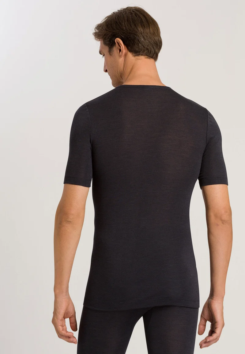 Woolen Silk S/SLV Shirt | anthracite 073401-070176