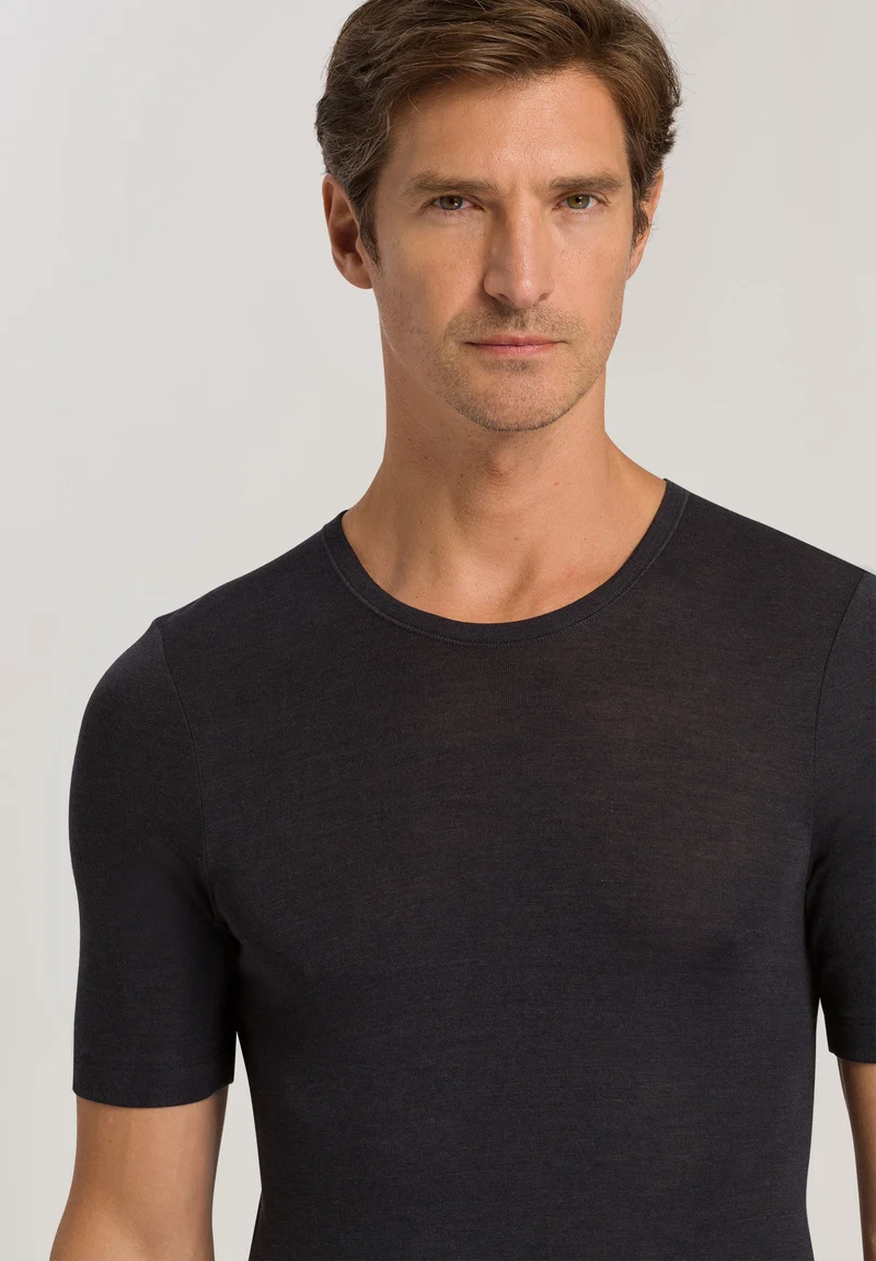 Woolen Silk S/SLV Shirt | anthracite 073401-070176