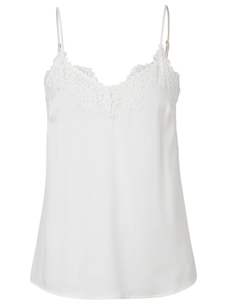 Silk Strappy Ivory Top