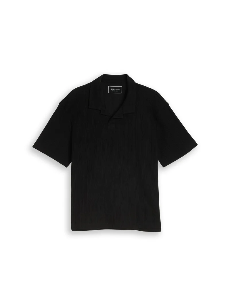 Relaxed Fit Poloshirt mit Waffelstruktur