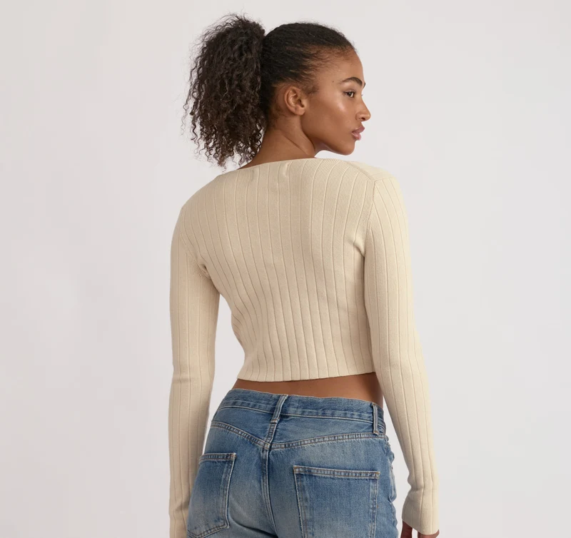 Soft Knit Rib Tie Cardigan