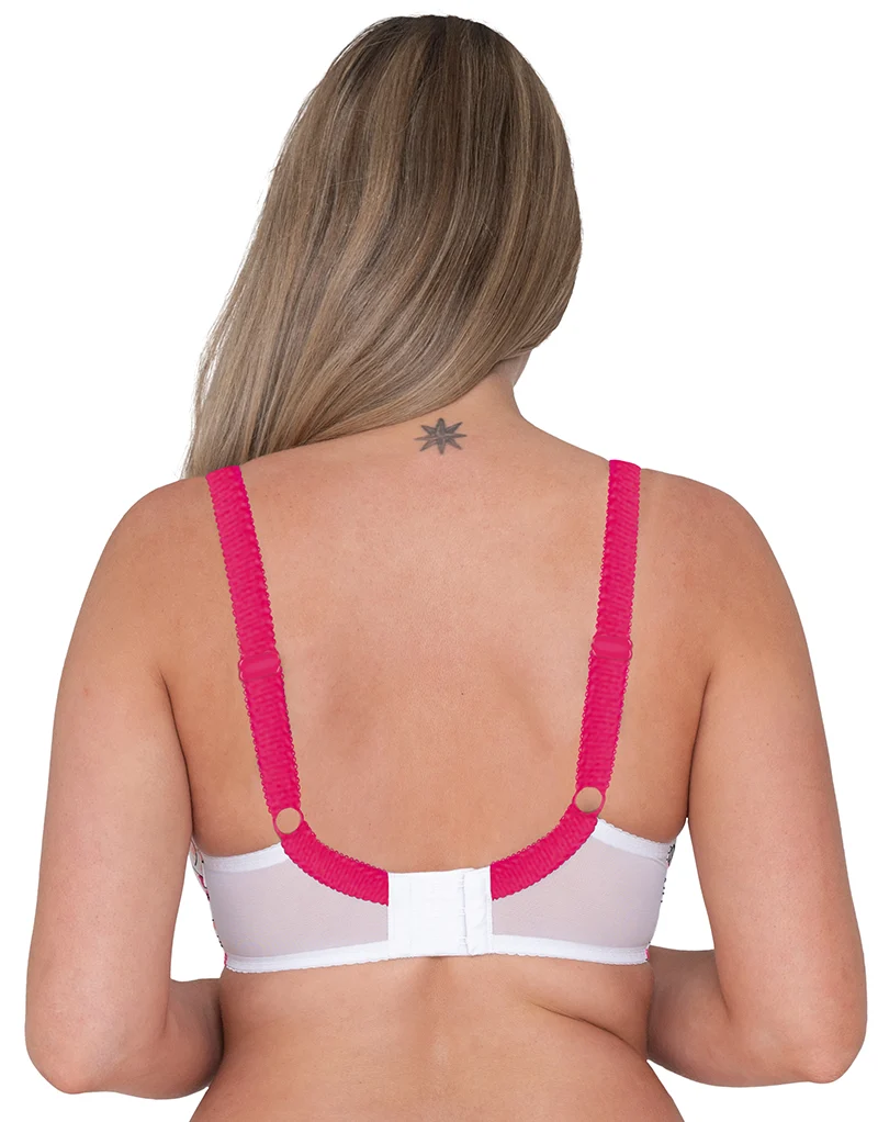Curvy Kate Doodle Balcony Bra White Print