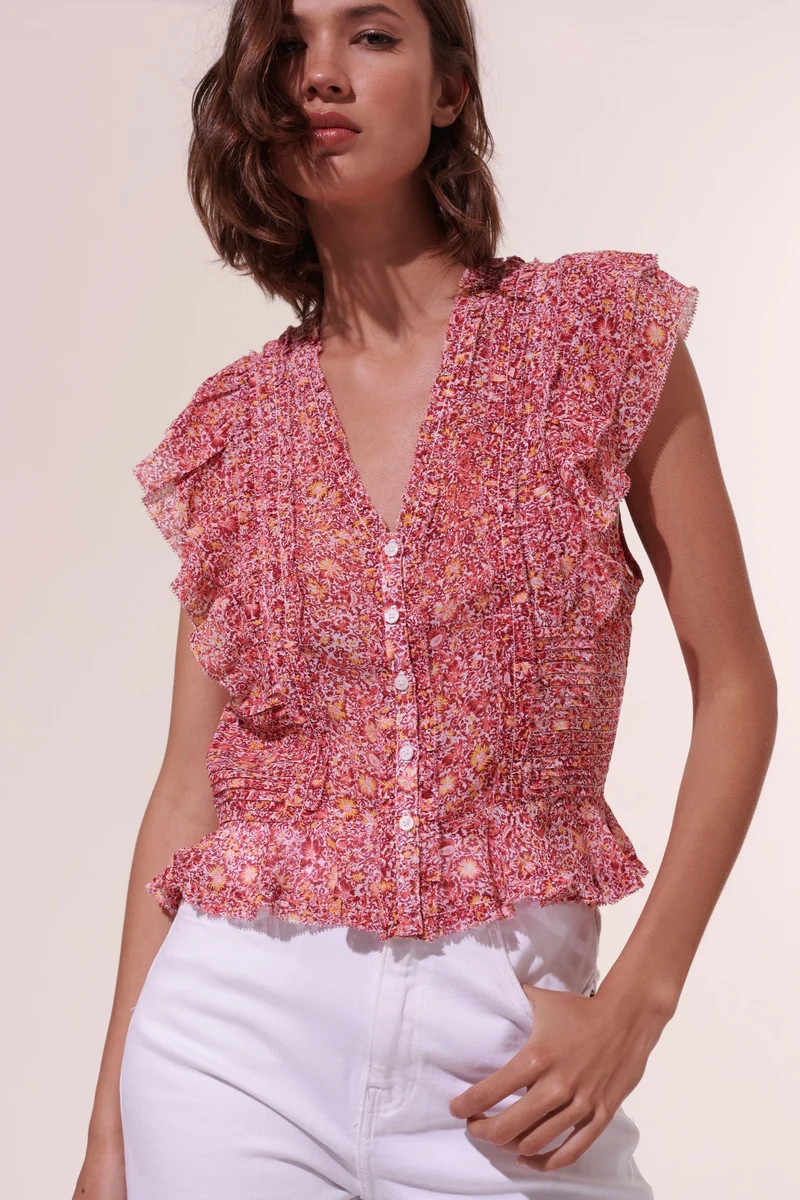 Amanda Pink Mayflower Top
