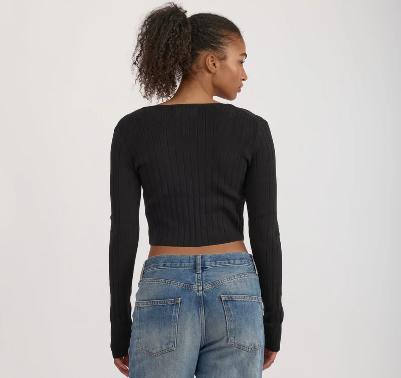 Soft Knit Rib Tie Cardigan