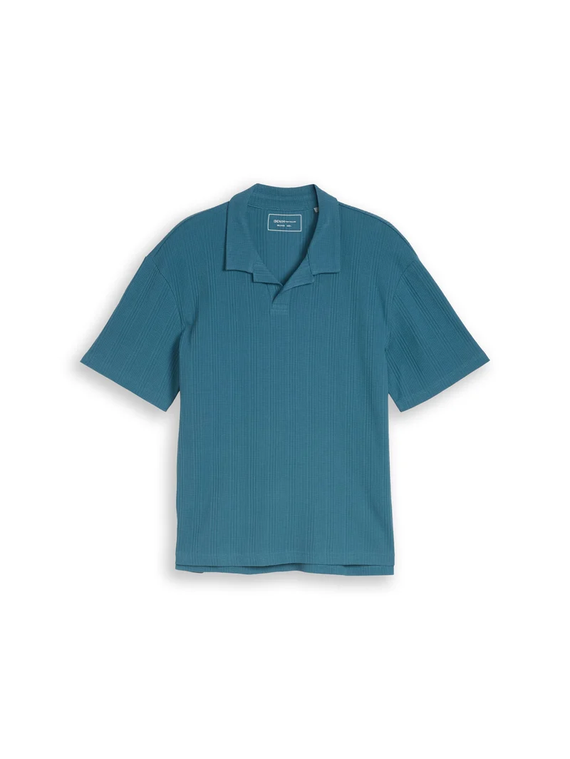 Relaxed Fit Poloshirt mit Waffelstruktur