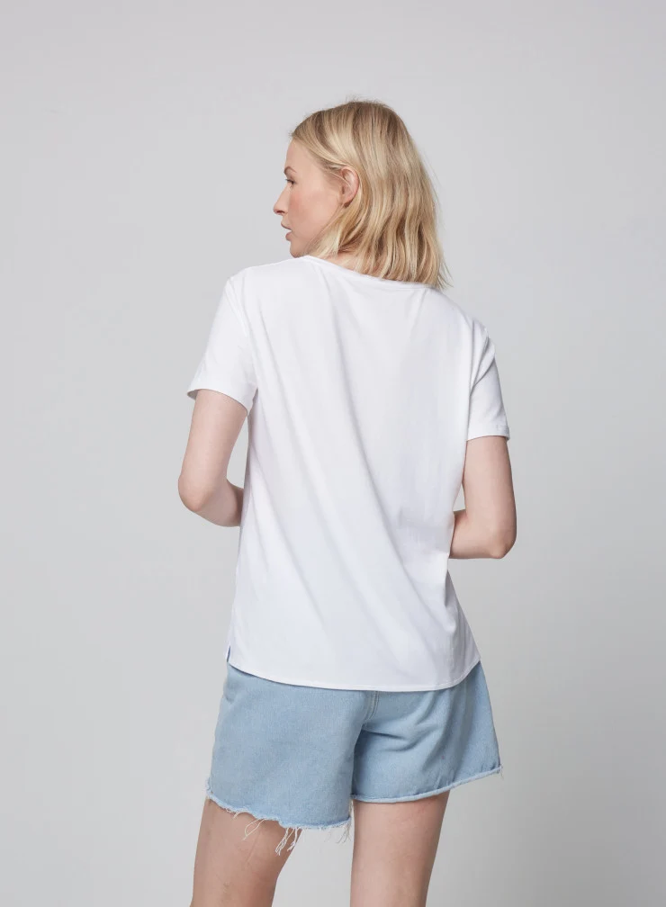 Soft Touch V Neck White
