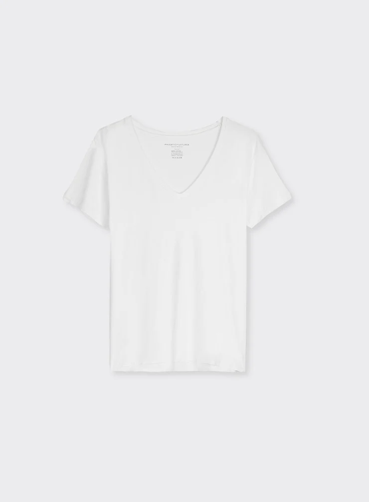 Soft Touch V Neck White