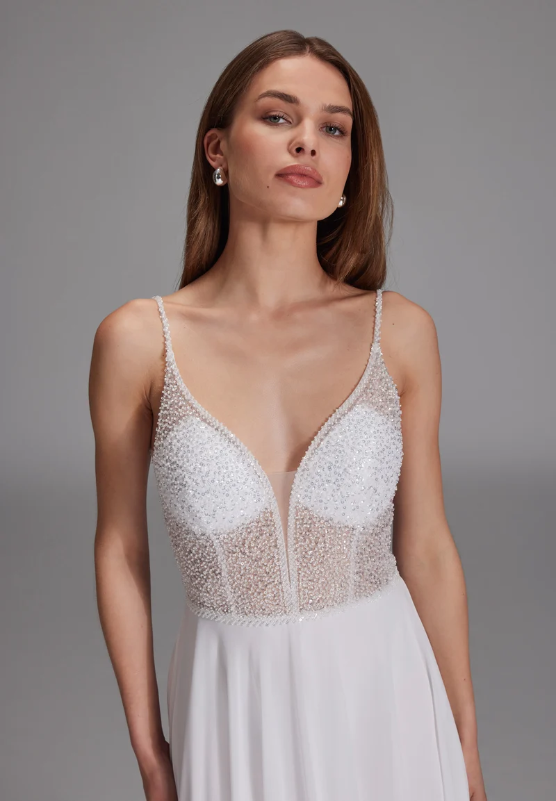 Abendkleid aus Materialmix