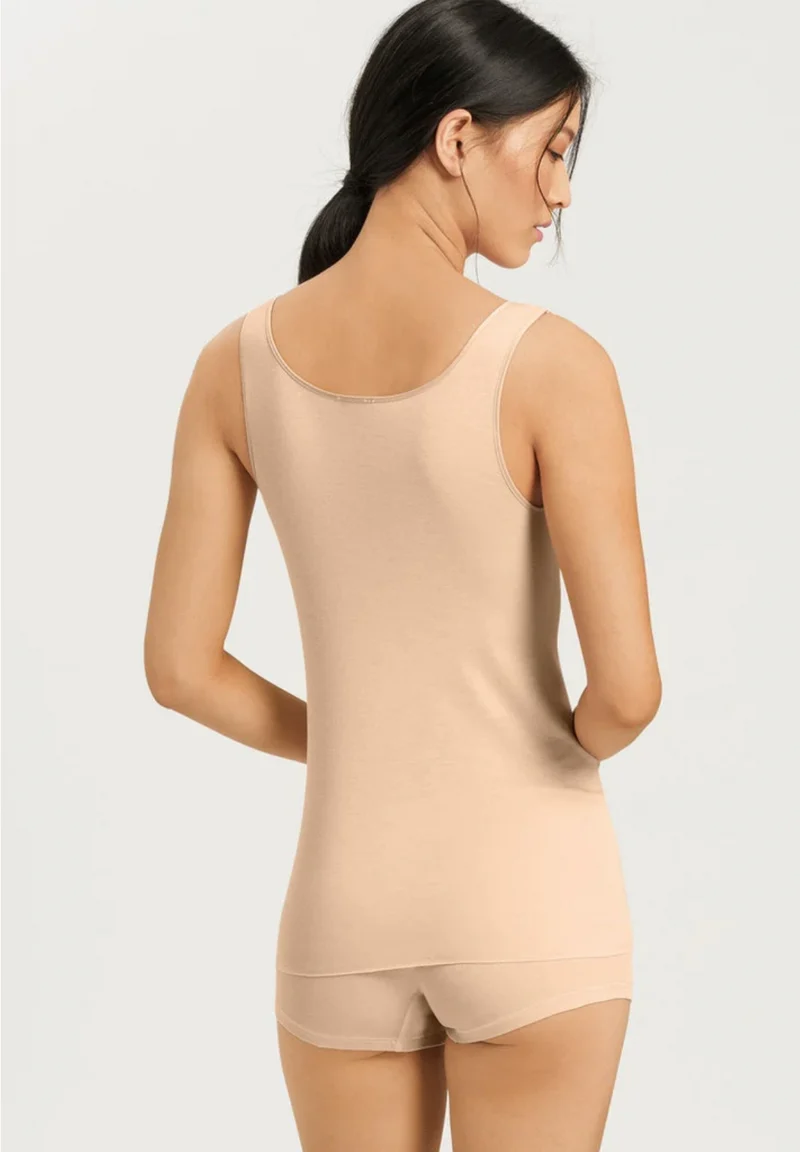 Cotton Seamless Tank Top Beige