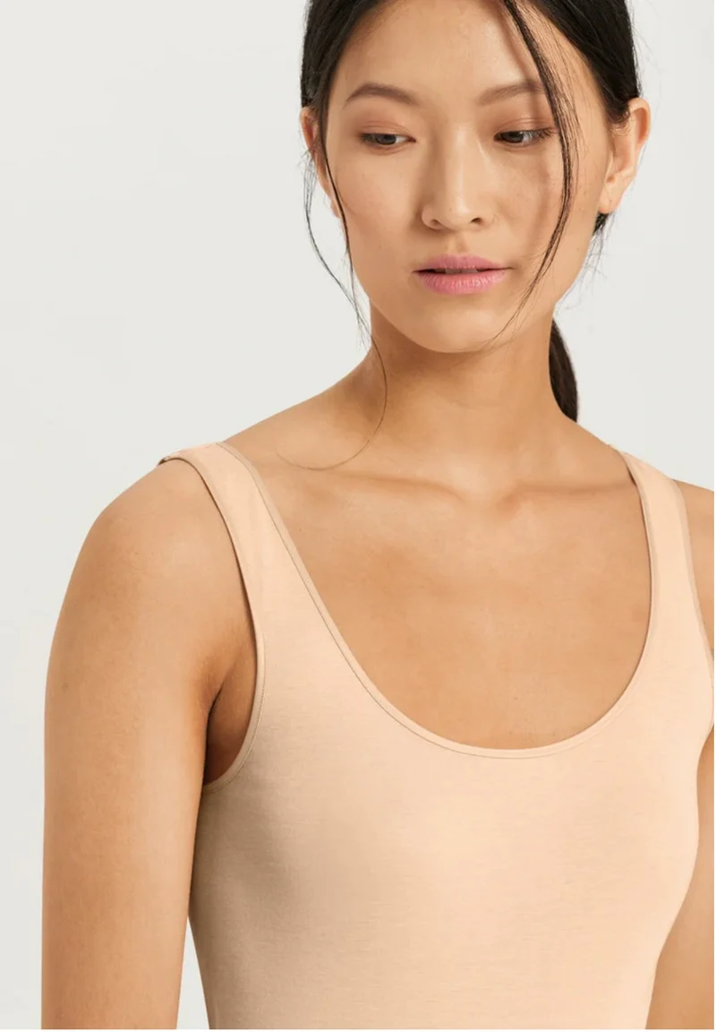 Cotton Seamless Tank Top Beige