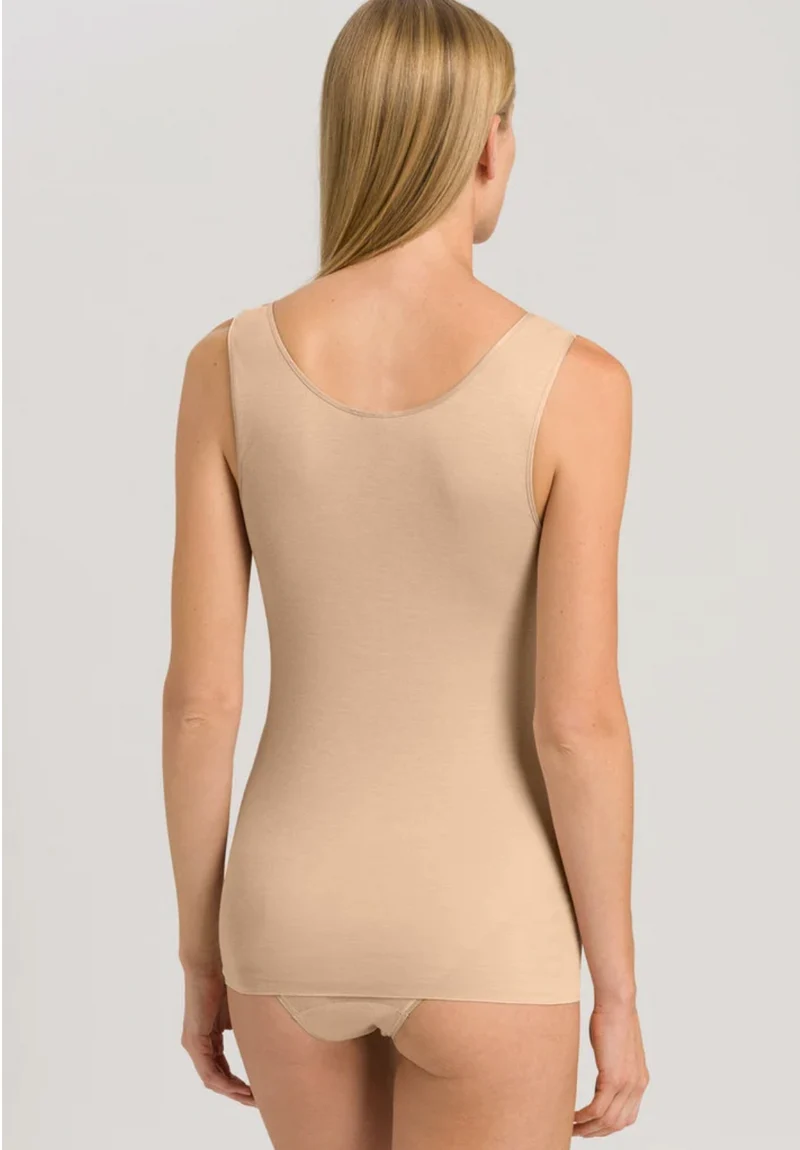 Cotton Seamless V-Neck Tank Top Beige