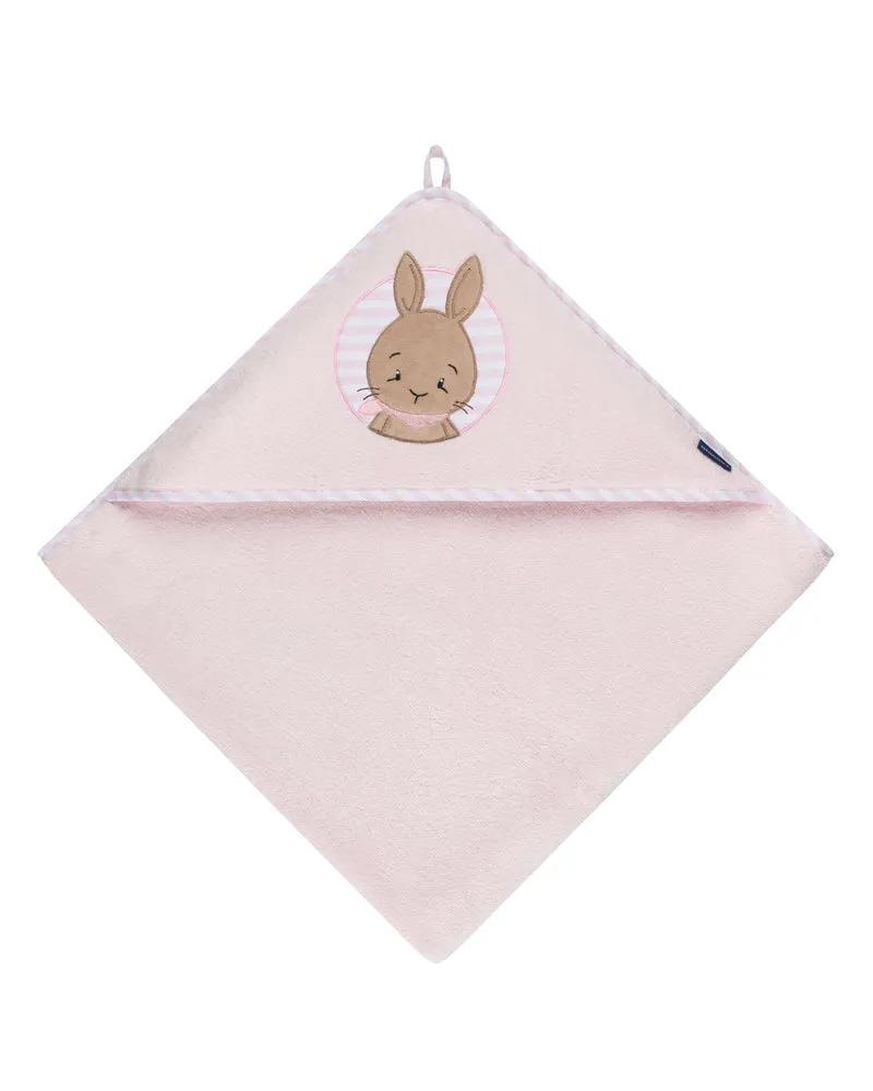 Kapuzenhandtuch 100x100, Luxus Baumwolle, HASE, rosa