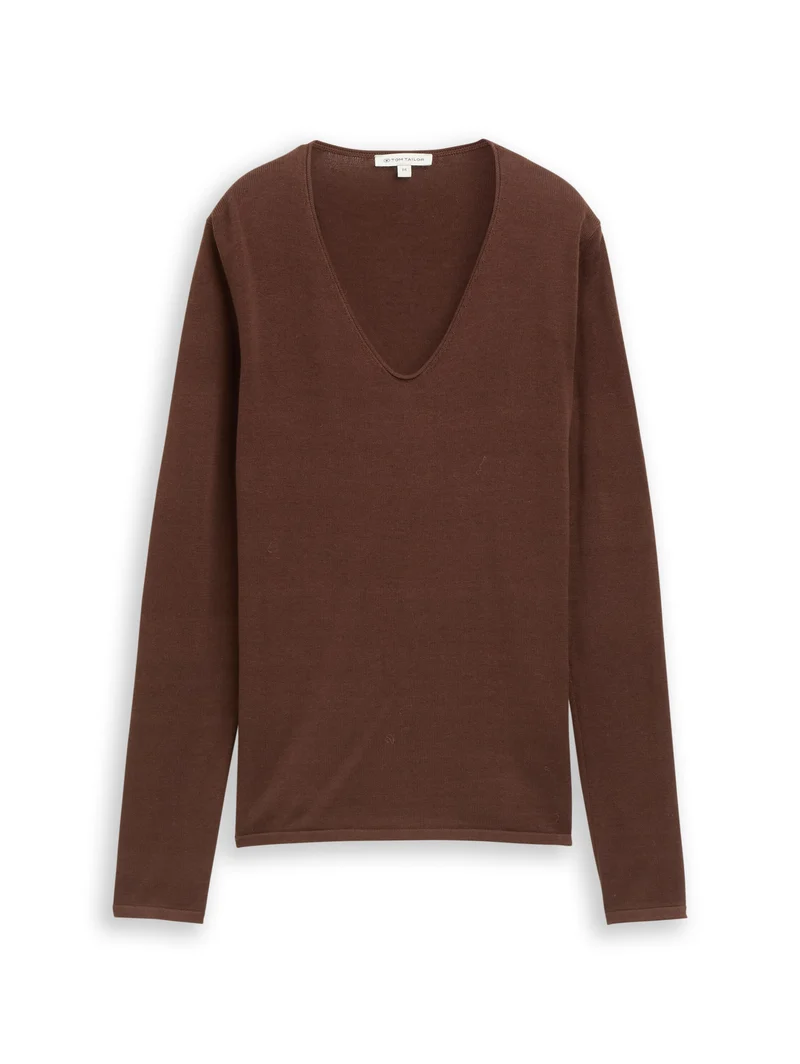 Strickpullover mit V-Ausschnitt