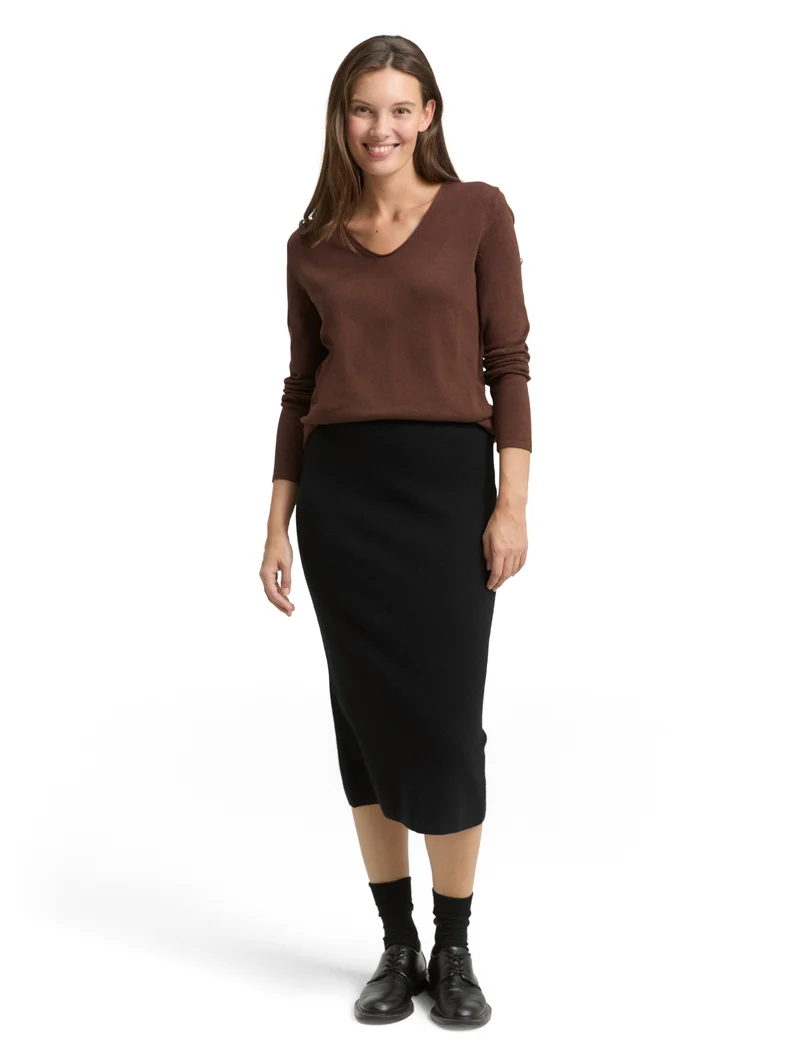 Strickpullover mit V-Ausschnitt